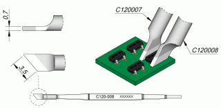 Cartridge 3.5mm for PA-A&1200 tweezers, left