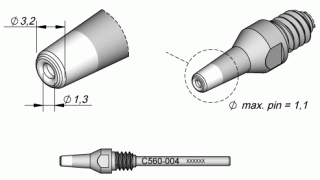 Desoldering tip d=1.3mm for DRxx desoldering iron