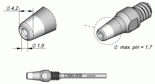 накрайник за разпояване d= 1.9mm за DRxx