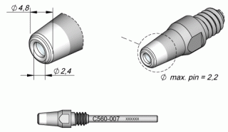 Desoldering tip 5600-007 for DR 56X0 d=2,5mm