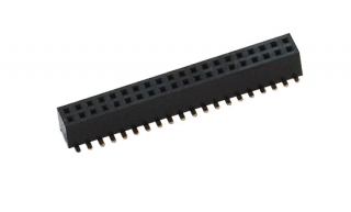 FEMALE SMT 0.05" STEP CONNECTORS WITH PLASTIC PINS FOR FIXING ON PCB