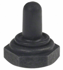 Switch Sealing Boot; Full Toggle; Silicone; H=13.4mm; Hex Nut ?6.35mm; Mat Black; 55600, 5000 AND 11000 Series