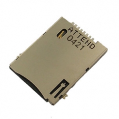 SIM Card Socket; Push-Push; with N/C Card Detect Switch; 8+2 pin