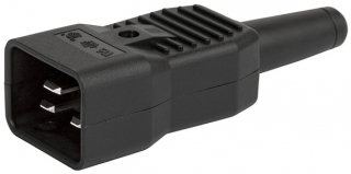 IEC C20 (Plug I); Cord Connector (Rewireable), Straight; 3x1.5mm?; max. Cable Diameter (8)10 mm; 16A/250V; 70°C