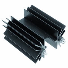 Heatsink W41.6xH25xL50.8mm, black anodised TO-220, TOP-3, SOT-32