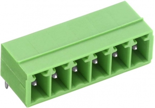 10A 300V  Green, male, 90 deg