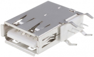 USB съединител тип А; гнездов за платка; ъглов; Flank Type