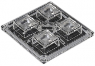 Lens Array High Bay, Wide Beam, Screw/Pin/Glue Fastening, Material-PMMA 90x90x15.35mm