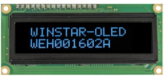 Character OLED Display 16x2 Blue 80 x 36 x 10 mm, 5V  ||  DISCONTINUED