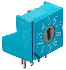Rotary Code Switch, 16 positions, TH RA, Cross-shaped slot