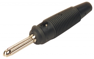 Banana plug 4mm, 30A, 60VDC, black, for cable up to 2.5mm?