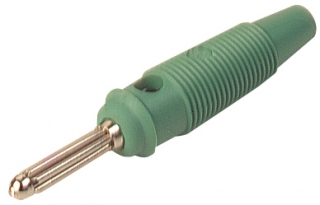 Banana plug 4mm, 30A, 60VDC, green, for cable up to 2.5mm?