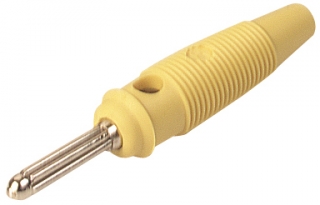 Banana plug 4mm, 16A, 60VDC, yellow, for cable up to 1.5mm?