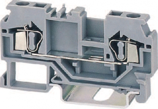 DIN rail terminal block 0.2…4mm2 for TS35, spring clamp, 24A 800V, grey