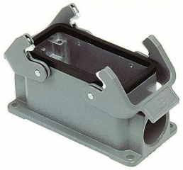 HanB Size16, Housing for industrial applications, Surface mounted, Low construction,Double locking lever, Side entry