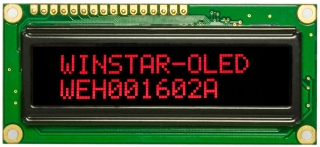 Character OLED Display 16x2 Red 80 x 36 x 10 mm, 5V