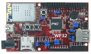 WiFi Enabled Microntroller Board with Uno R3 Headers; Based on PIC32MX695F512L MCU + MRF24WG0MA WiFi module