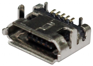 MICRO USB 2.0 съединител тип B; гнездов(receptacle); ъглов; DIP+SMD