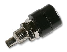 Banana socket 4mm, 32A, 60VDC, black, for panel mount up to 2mm wall thickness