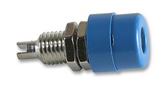 Banana socket 4mm, 32A, 60VDC, blue, for panel mount up to 2mm wall thickness