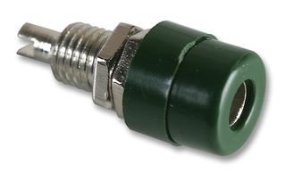 Banana socket 4mm, 32A, 60VDC, green, for panel mount up to 2mm wall thickness