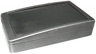HANDHELD BOX IN LIGHT GRAY ABS (RAL 9002) WITH BATTERY COMPARTMENT, 144x90x20-30