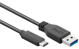 USB-A мъжки към USB-C мъжки; дължина на кабела 1.8м
