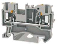 DIN rail terminal block 0.2...2.5mm2 for TS35, spring clamp, 24A 800V, grey