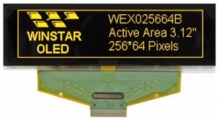 Graphic OLED Display Module; TAB Type; 256x64; Yellow; 88.0x27.8x2.05mm; SSD1322UR1 IC; Parallel 8-bit, SPI; Vci=3.0V; -40°C to +80°C