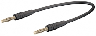 Banana plug to banana plug 2mm cable, 10A, 60VDC, 60cm, black