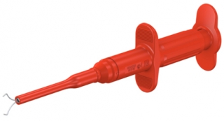 Test spring wire grabber, 50mm, 1A 1000V, 4mm banana plug, red