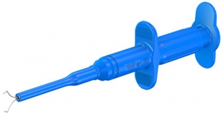 Test spring wire grabber, 50mm, 1A 1000V, 4mm banana plug, blue