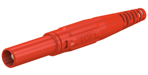 Insulated banana plug 4mm, 32A / 600V ( CAT III ), 1000V ( CAT || ), Red, screw connection