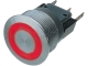 Vandal Resistant Switch; 3A/250V; 22mm; Ring Illumination Red; Stainless Steel; IP67