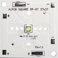 SQUARE AL PAD 37x37mm. with CREE XPE series LED, RED, max 700mA