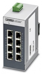 Industrial Ethernet Switch with 8 RJ45 Ports, Transm. Speed 10/100Mbps, Supply voltage/current 24VDC/140mA typ, 50x70x110mm