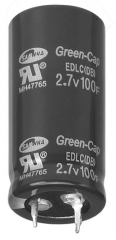 Supercapacitor, 200 Farad, 2.7V, 20%, Snap-in Terminal Type, 30x45mm, RM10mm