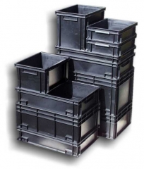 Conductive polypropylene Tote-Box NEWBOX 55, stackable, in EURO Format, 553x353x275mm, Volume 54 L