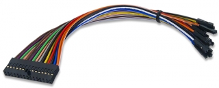 2x15 keyed female connector with all 30 color-coded signal wires; 260mm lenght; The same is included with Analog Discovery 2