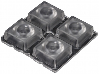 Lens Array High Bay, 50° wide beam, Screw/Pin/Glue Fastening, Material-PMMA 50x50x8.5mm