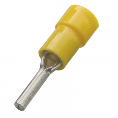 Round pins PVC insulated, 4.0-6.0mm2, 14mm, Yellow