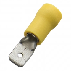 Flat terminals, PVC insulated, 6.3x0.8mm, 4.0-6.0mm2, Yellow