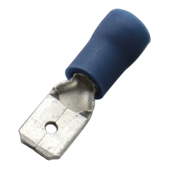 Flat terminals, Nylon insulated, 4.8x0.8mm, 1.5-2.5mm2, Blue