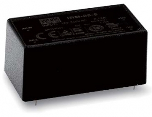 AC/DC converter, Out 5.0VDC, 1.0A, 5.0W, In 85-305VAC/120-430VDC, Eff. 71% typ., 45.7x25.4x21.5mm