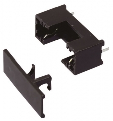 Fuse holder+cap for fuse 5x20mm PCB P22.3mm, PA+30%GF, black
