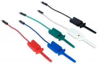 Mini Grabber Test Clips (5-pack ) with Leads; Colors included: red, blue, green, white, black;