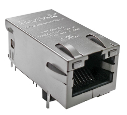 RJ45 Modular/Ethernet Connector, MagJack Series, Jack, 8P8C, 1 Port, Shielded, 10/100 Base-T, OG/Y Led