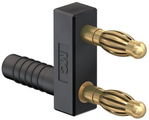 Connecting plug, 32A 30VAC/60VDC, 4mm banana plug (regular/insulated), gold plated