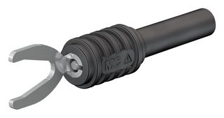 Cable lug adapter, 20A 1000V, 4mm banana plug (regular/insulated), black