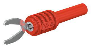 Cable lug adapter, 20A 1000V, 4mm banana plug (regular/insulated), red